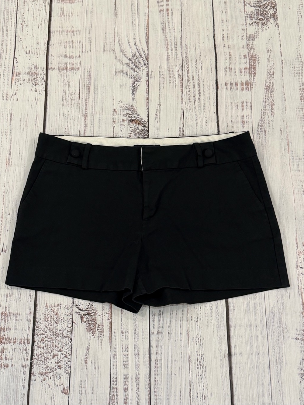Banana Republic Shorts Chino Flat Front Womens 12 Black Regular Fit Preppy